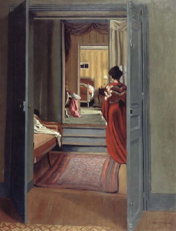 Felix Vallotton Interior with Woman in red China oil painting art